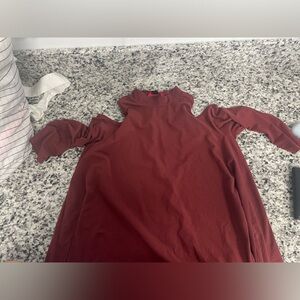 Burgundy Dress with Cutouts